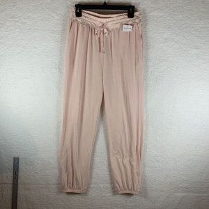 Papinelle Jogger Pants Women's Size Small Pink Polyester Blend Drawstring 6314‎